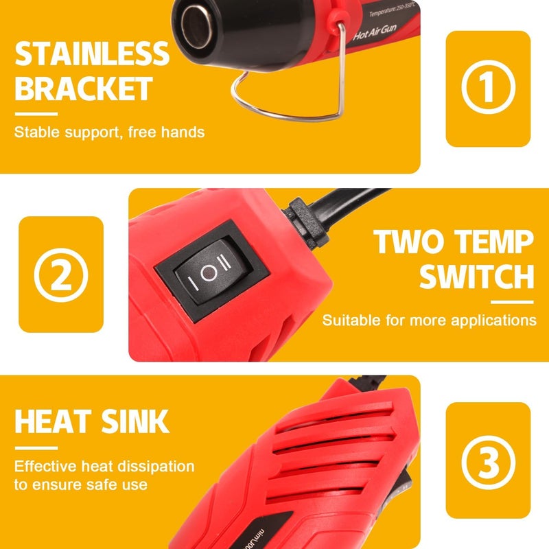LDK Heat Gun for Crafting, Mini Dual Temp Hot Air Gun Tool with Reflector Nozzle for Epoxy Resin, Shrink Wrapping, Vinyl Wrap, Embossing, Electronics, Candle Making, Phone Repair & DIY - Image 4
